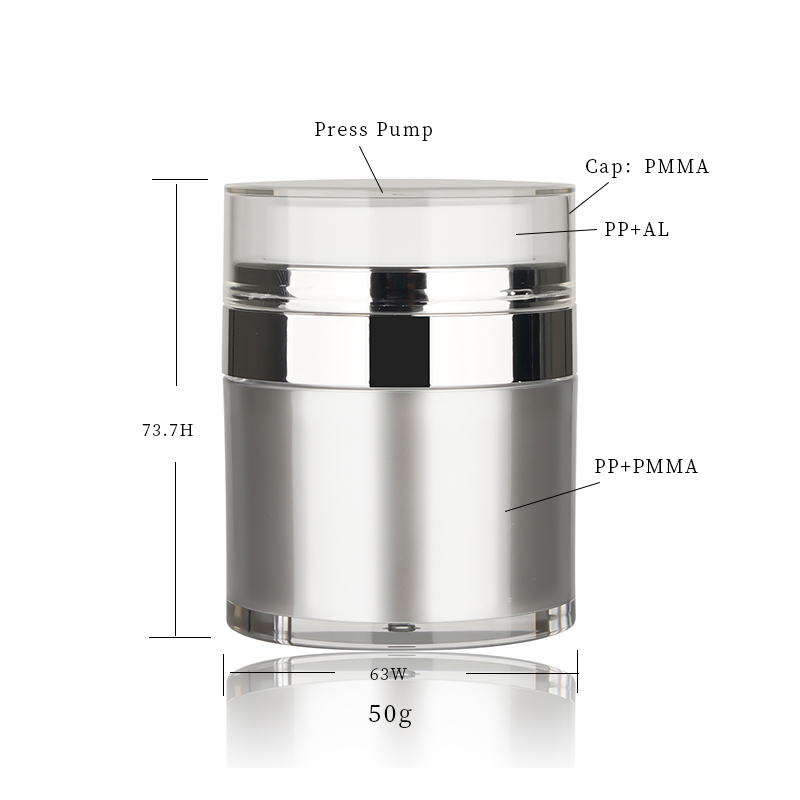 Airless Press Pump Acrylic Plastic Jar for Face Cream 50g 30g