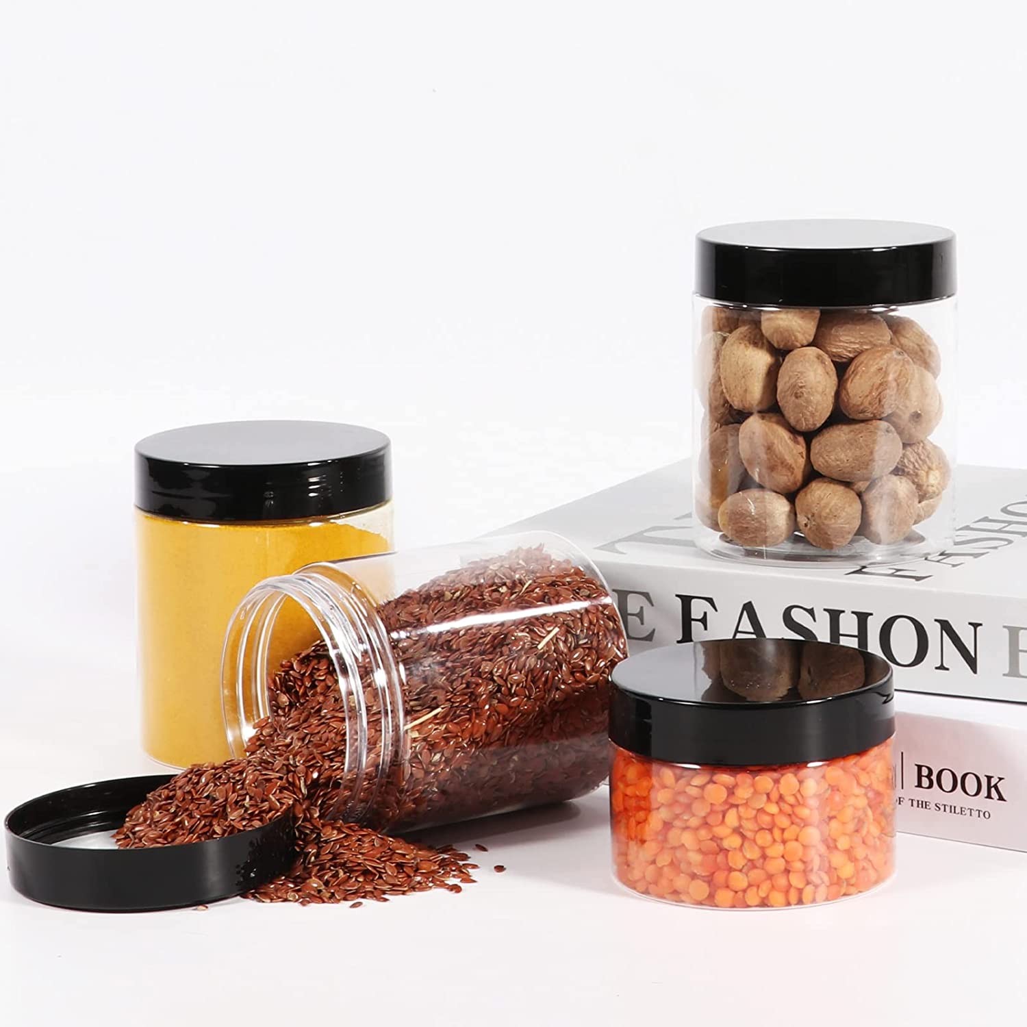 Supplier Transparent Multi-size PET Jar Food Cosmetic Packaging Plastic Jar with Lid