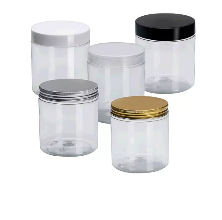 Supplier Transparent Multi-size PET Jar Food Cosmetic Packaging Plastic Jar with Lid