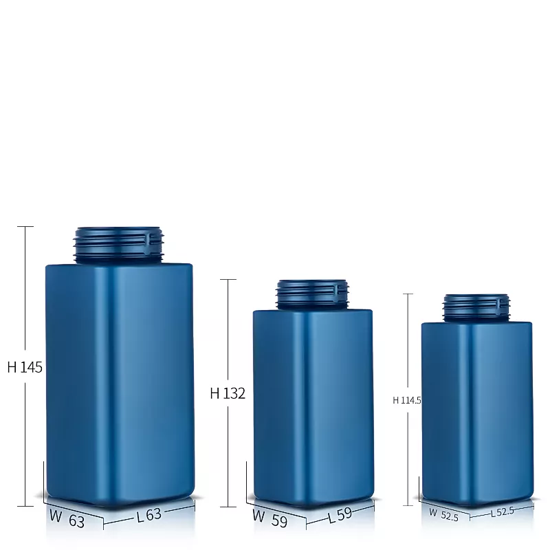 Hot Sale PET PCR RPET 200ML 300ML 400ML Square Shape Foam Pump Bottle Eco Friendly Cosmetic Packaging Bottles