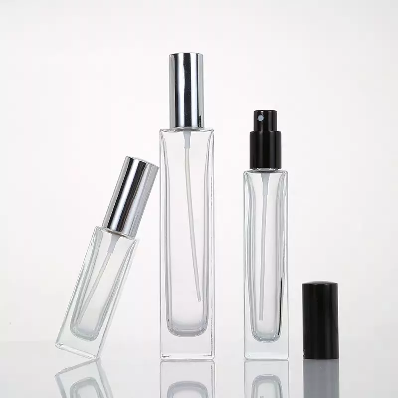 15ml 30ml 50ml Luxury Bottle for Parfum Refill Square Clear Glass Mist Spray Perfume Bottle China Wholesale