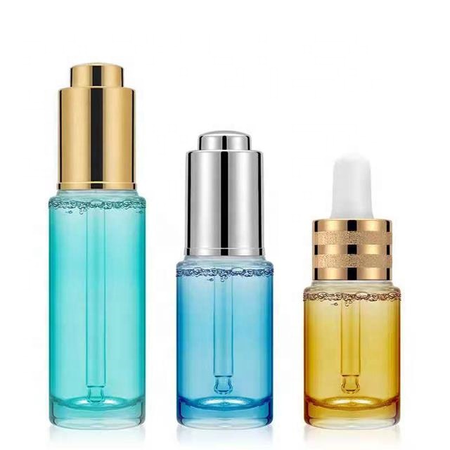 1oz 30ml 20ml 50ml 100ml Flat Shoulder Press button Frosted Empty Essential oil Glass dropper Bottles Serum Bottle