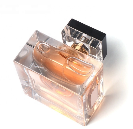 Custom Transparent Square Perfume Atomizer Flat Shoulder Botl 30ml 50ml 100ml Empty Glass Spray Perfume Bottle