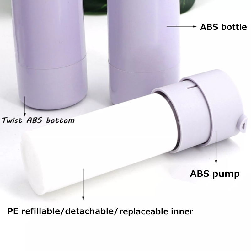 Eco Friendly Plastic Refillable Bottles Skincare Packaging with pump 30ml 50ml 100ml lotion Bottle for cosmetic container