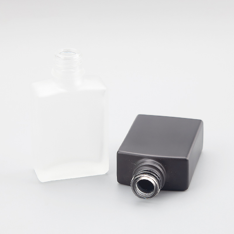 Square Shaped Empty Glass Essential oil Bottles with child proof 30ml 50ml Black Dropper Bottle for CBD oil packaging