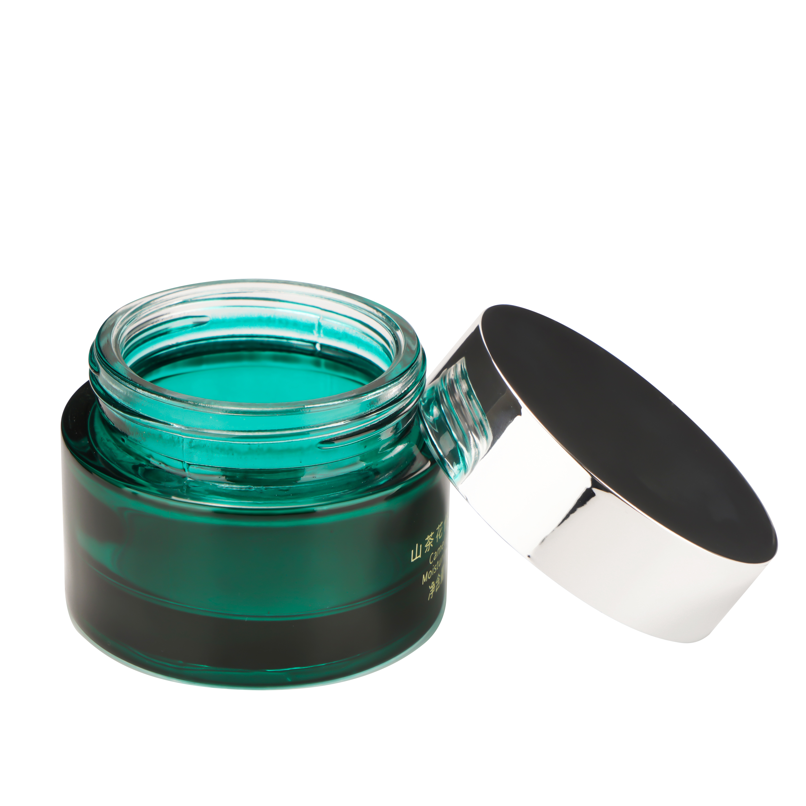 Green Glass Cream Jar for skin care