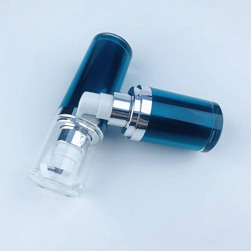 Factory Price 30ml 50ml 100g Acrylic Lotion Luxury Blue Serum Matte Refillable Airless Pump Bottle