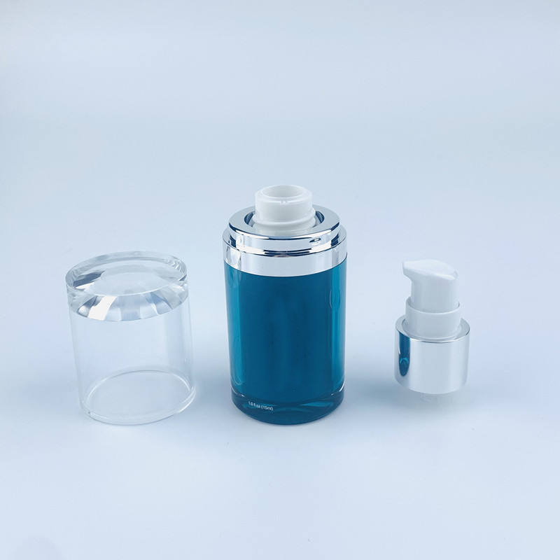 Factory Price 30ml 50ml 100g Acrylic Lotion Luxury Blue Serum Matte Refillable Airless Pump Bottle