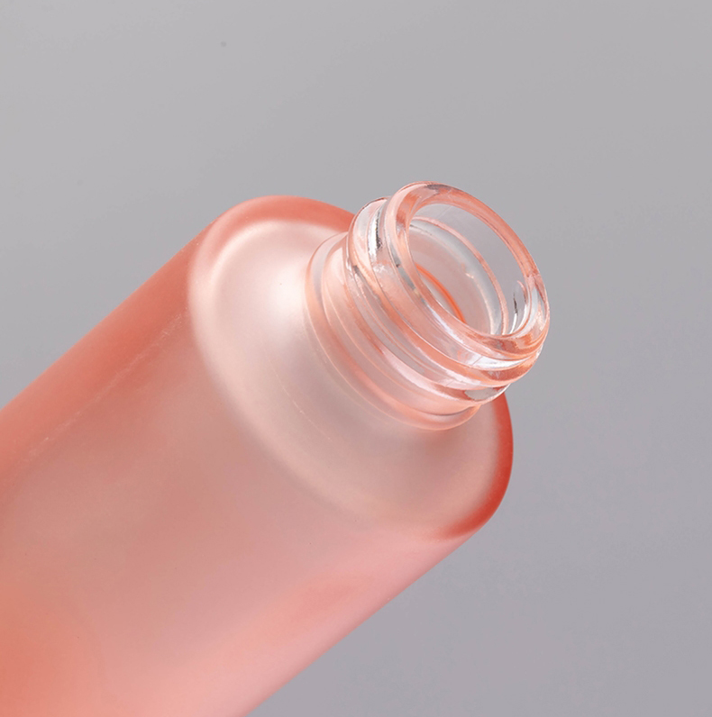 Custom 30ml Straight Shoulder Clear Frosted Pink PETG Plastic Essential Oil Dropper Bottle Packaging for Cosmetic Skincare Serum