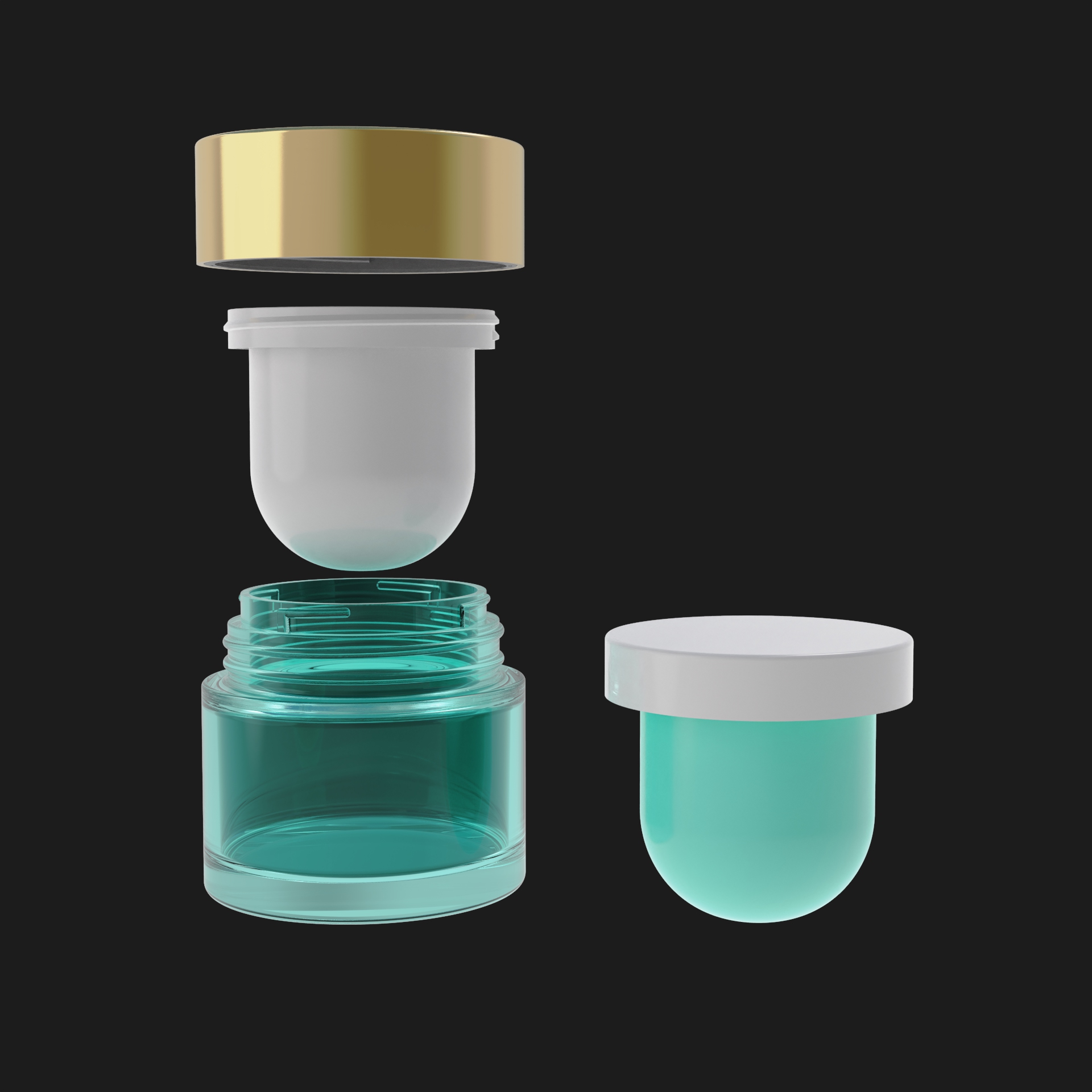 Refillable Glass Cosmetic Jars for Skincare