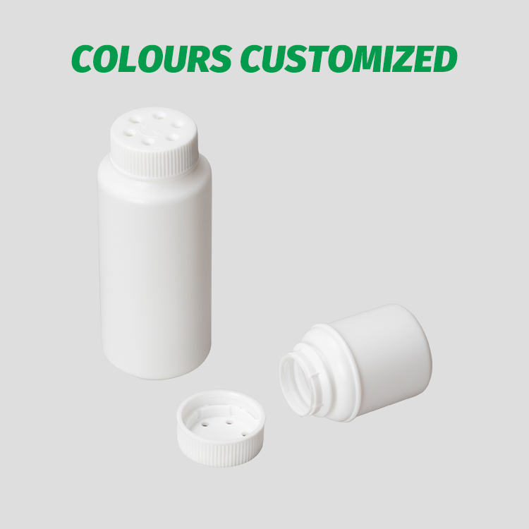 Wholesale Tamper Proof talc Loose HDPE Plastic Bottle Powder Shaker Bottle with sifter cap 30cc 100cc 200cc Talcum Powder Bottle