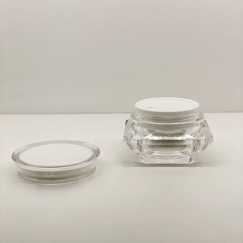 Diamond Plastic Acrylic Cosmetic Jar with lid