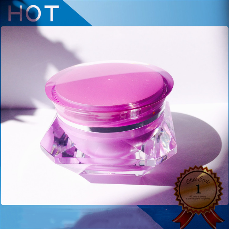 Diamond Plastic Acrylic Cosmetic Jar with lid