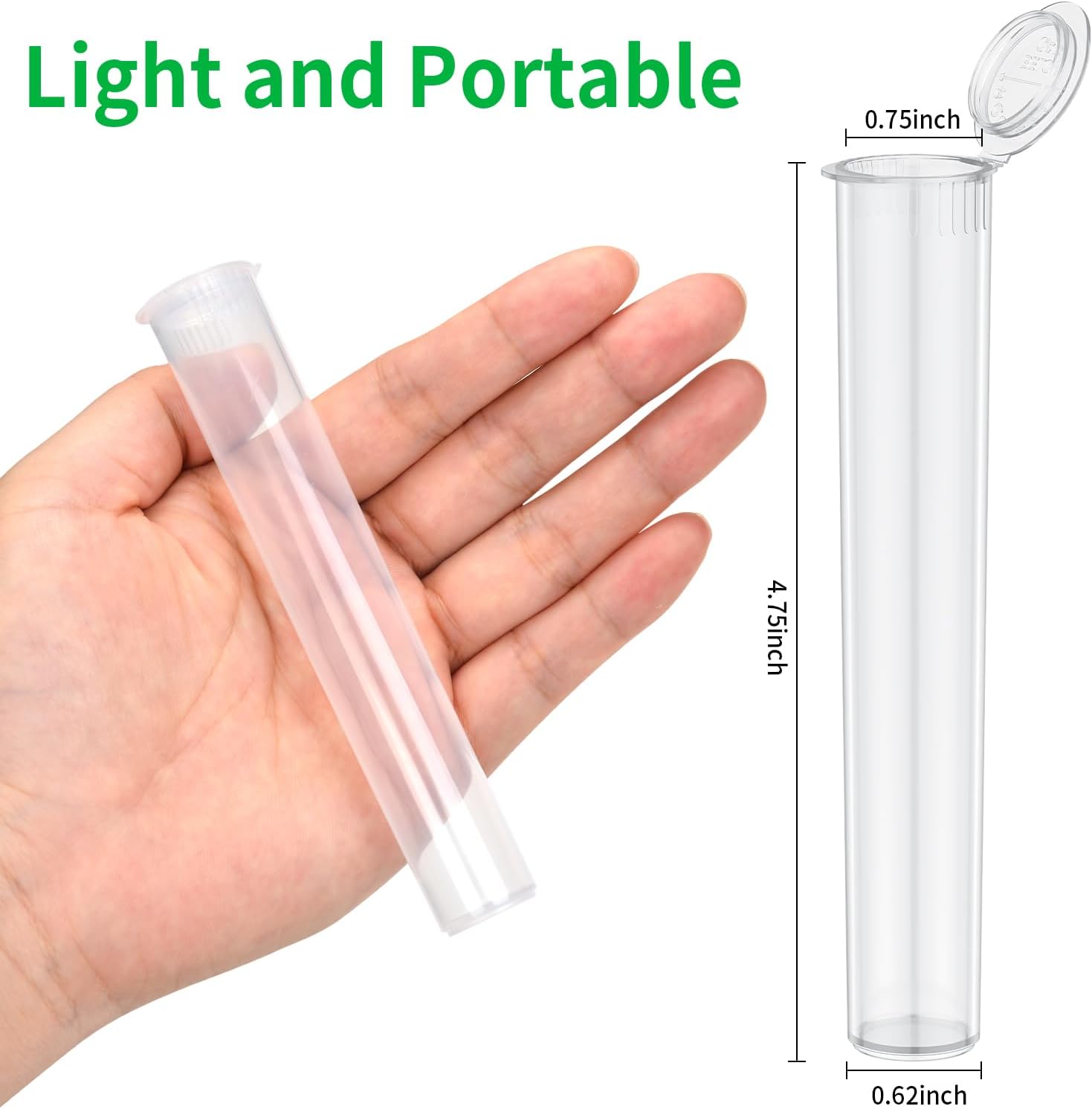 Plastic Squeeze Bottles Waterproof Airtight Smell Proof Container 110mm 116mm Clear Prerol Tube with label