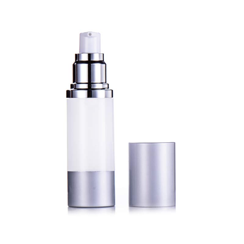 US In Stock 1oz face cream oil spray cosmetic packaging 50ml 30ml 15ml 10ml 100ml Aluminum Silver AS Airless Bottle for lotion