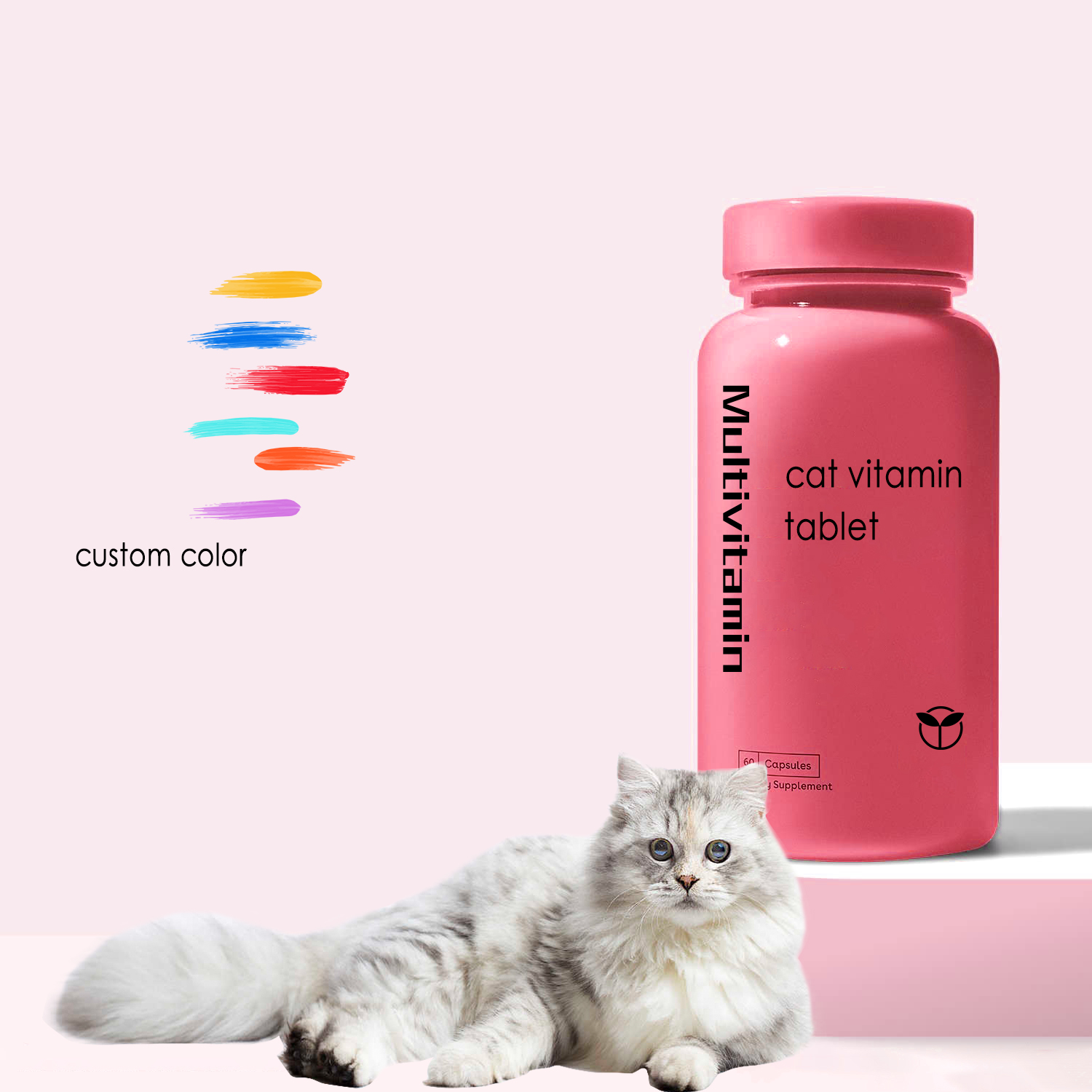 HDPE PET Plastic pill Jar Supplement Bottle for pet joint care