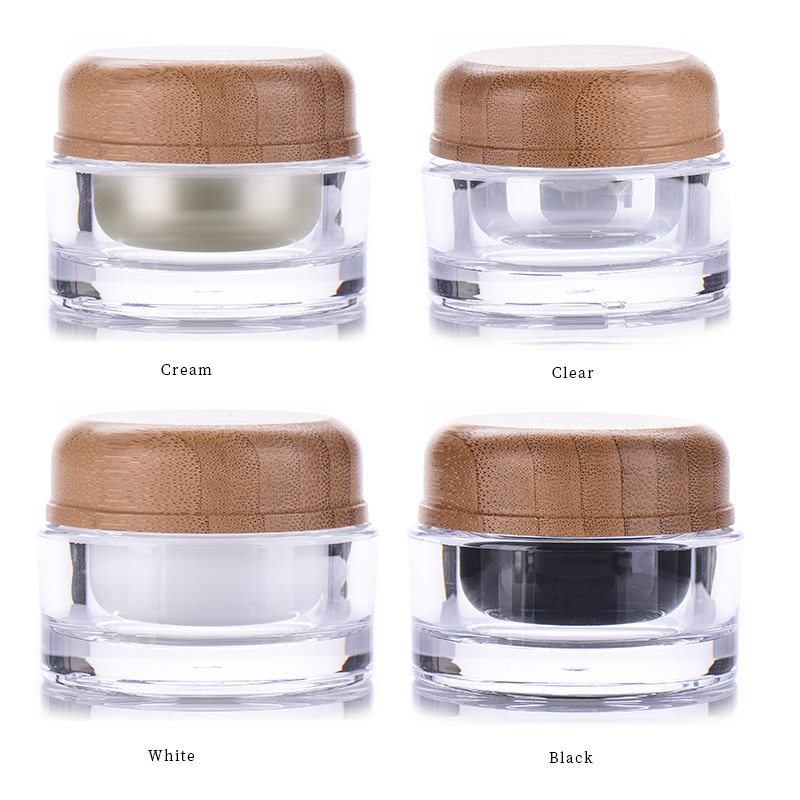 30g 50g Acrylic cream jar with wooden lid